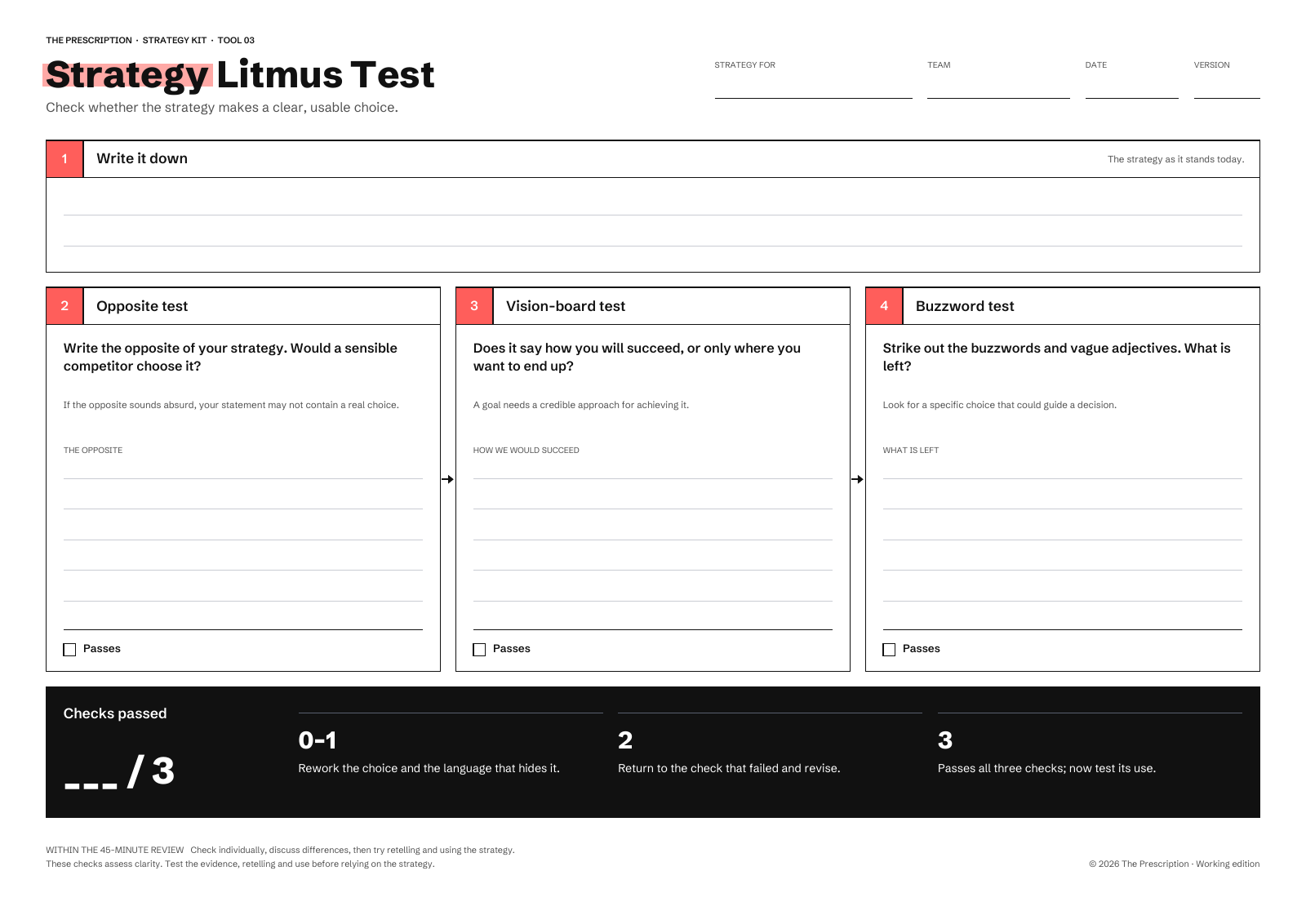 Strategy Litmus Test blank preview